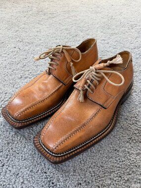 Stefano Branchini Norwegian Welt Leather Square U-Tip Dress Shoes UK 6 - VGUC